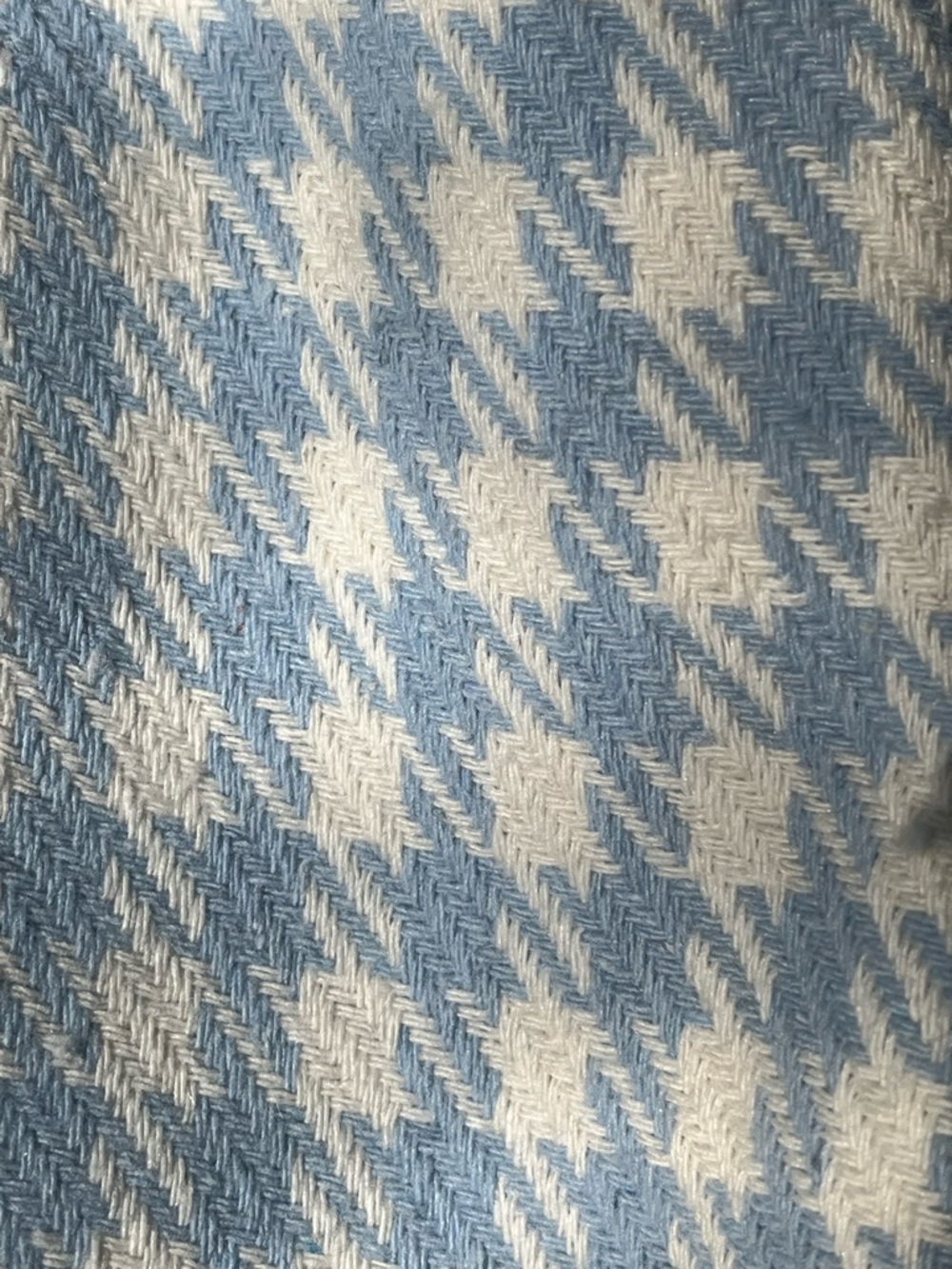 Zara Light Blue & White Houndstooth Collarless Blazer - Picture 4 of 14